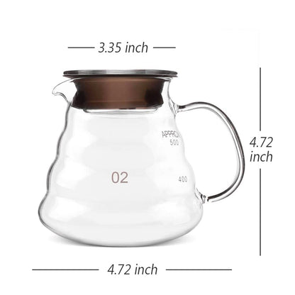Glass Coffee Carafe, Standard Coffee Server for Pour Over Coffee Maker, Clear Coffee Pot, 600ml