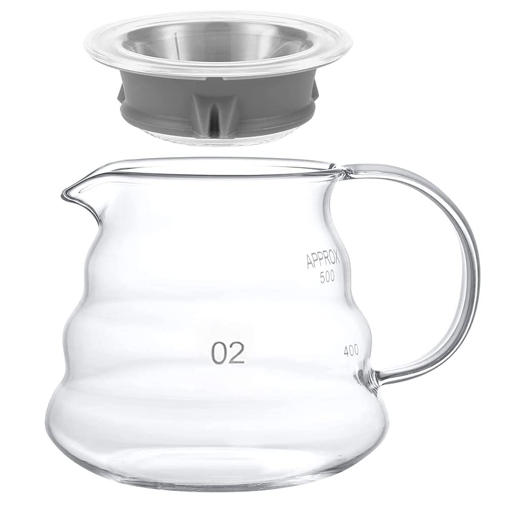 Glass Coffee Carafe, Standard Coffee Server for Pour Over Coffee Maker, Clear Coffee Pot, 600ml