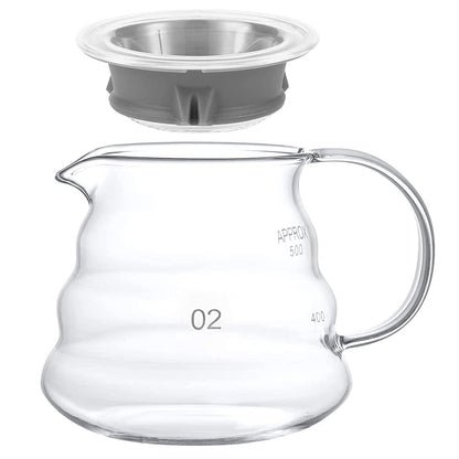 Glass Coffee Carafe, Standard Coffee Server for Pour Over Coffee Maker, Clear Coffee Pot, 600ml