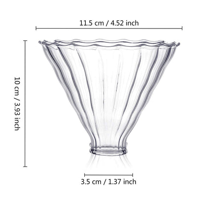 Glass Coffee Dripper, V60 Pour Over Coffee Dripper With Bamboo Wood Base, Slow Brewing Accessories for Home Cafe Restaurants, 1-4 Cups